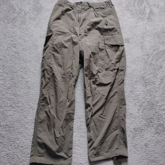UNIQLO jogger mens 27-30 Avocado Green chino cargo pants drawstring tapered - Picture 1 of 7